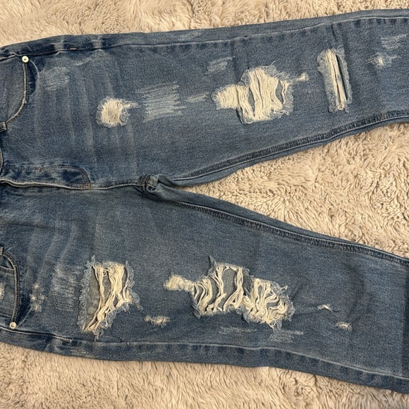 Signature8 Denim Distressed Raw Boyfriend Jeans - Picture 6 of 8